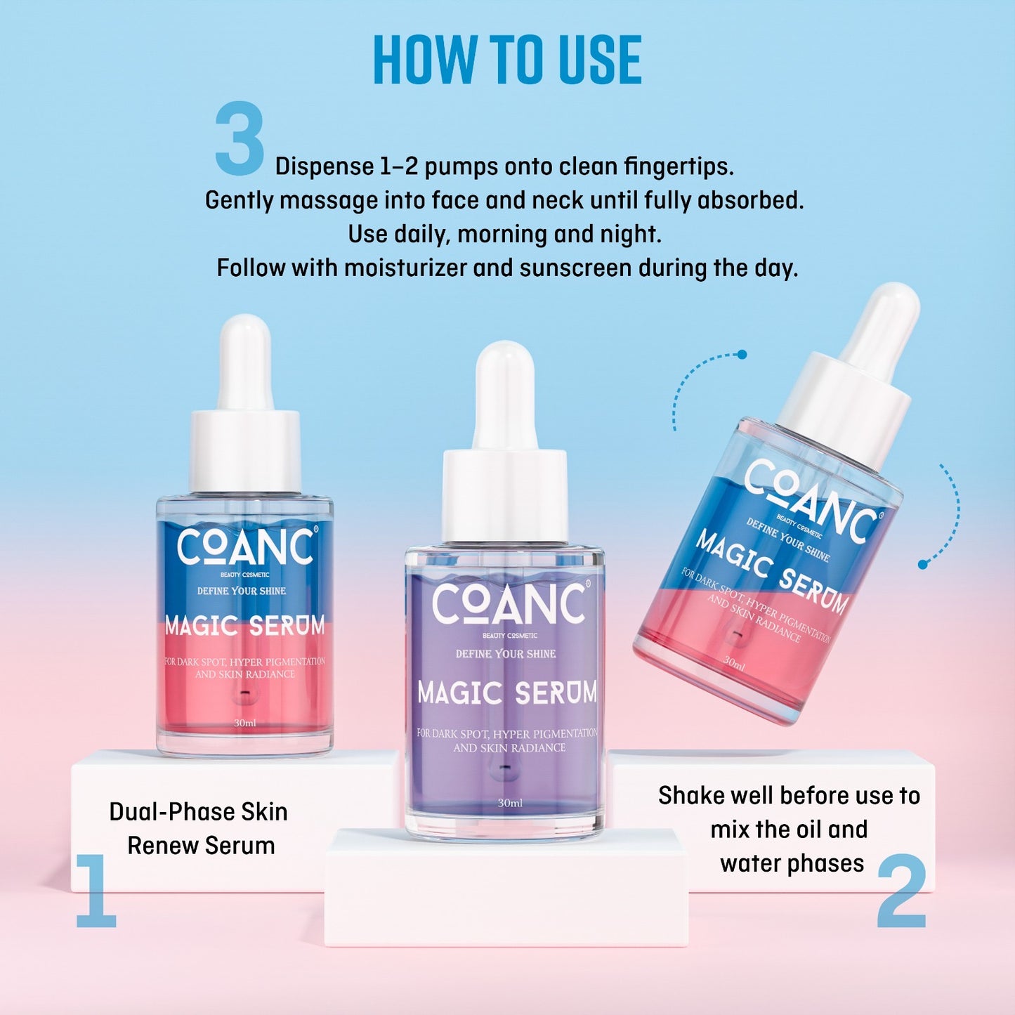 COANC India's 1st Magic Serum For Glass Skin| Promotes Skin Radiant & Youthful Glow | Fades Dark Sports & Hyperpigmentation