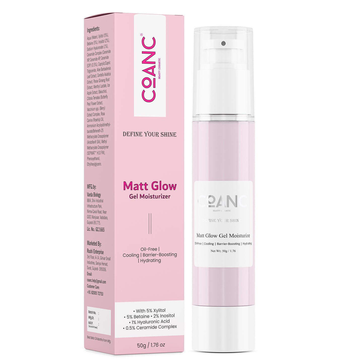 COANC India's 1st Oil Free Matt Glow Gel Moisturizer