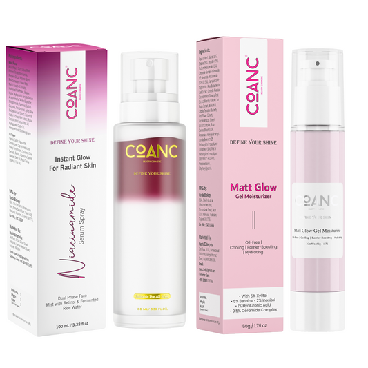 Dual-Phase Niacinamide Serum Spray Moisturizer & Matt Glow Gel Moisturizer Combo