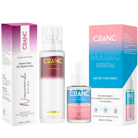 Magic Serum For Glass Skin & Dual-Phase Niacinamide Serum Spray Moisturizer