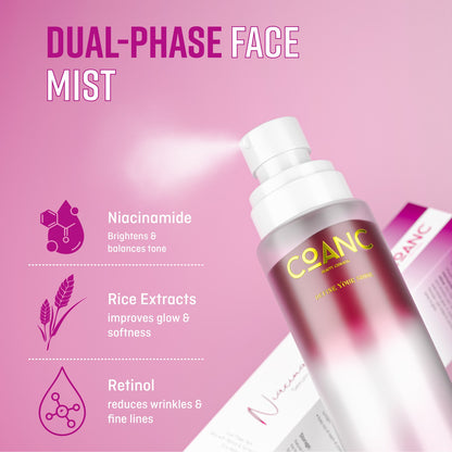 Sunscreen + Glitter Spray & Dual-Phase Niacinamide Serum Spray Moisturizer Combo