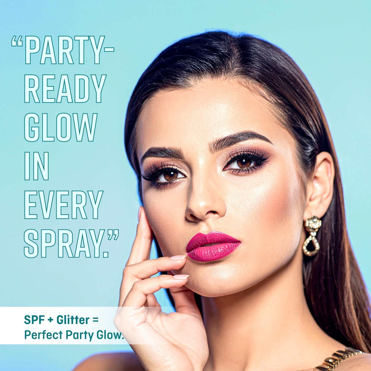 Sunscreen + Glitter Spray & Dual-Phase Niacinamide Serum Spray Moisturizer Combo