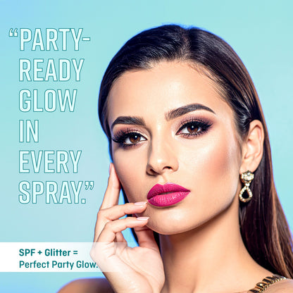 Sunscreen + Glitter Spray & Dual-Phase Niacinamide Serum Spray Moisturizer Combo