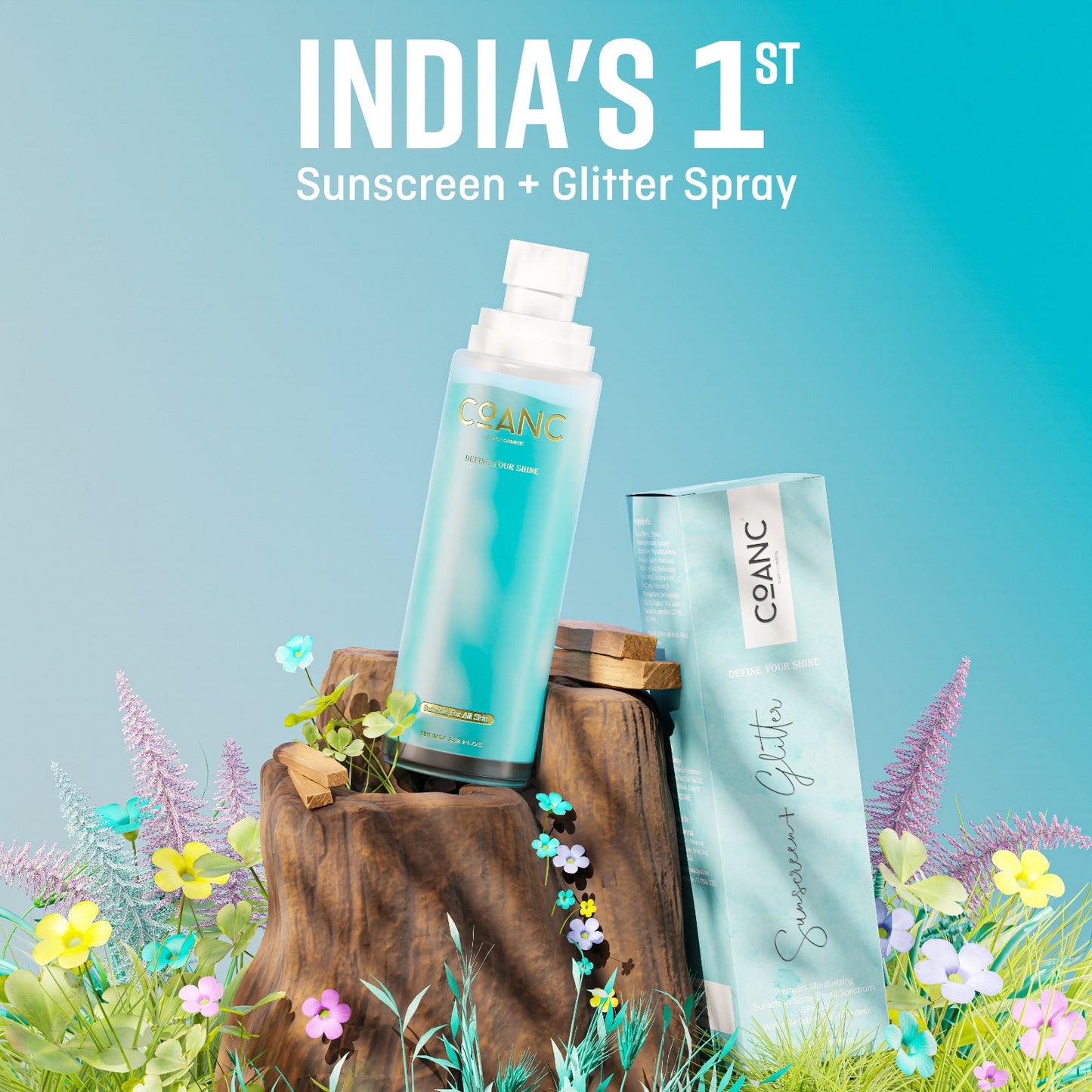Sunscreen + Glitter Spray & Dual-Phase Niacinamide Serum Spray Moisturizer Combo