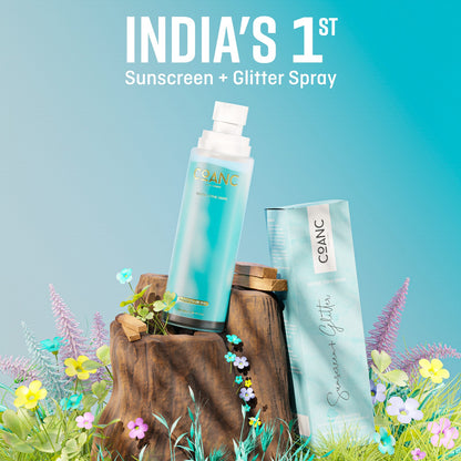 Sunscreen + Glitter Spray & Dual-Phase Niacinamide Serum Spray Moisturizer Combo