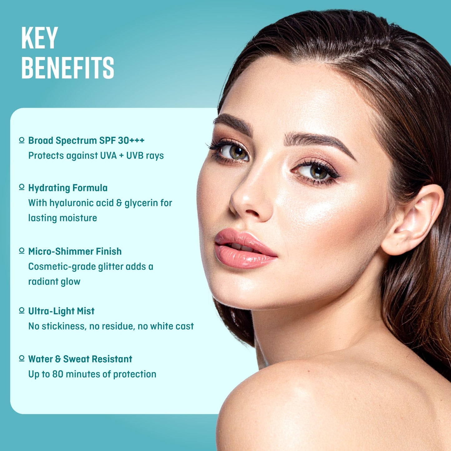 Sunscreen + Glitter Spray & Dual-Phase Niacinamide Serum Spray Moisturizer Combo